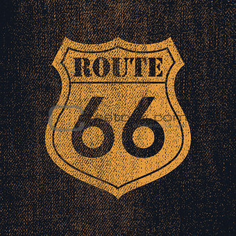 Route 66 - Vintage roadsign illustration
