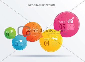 infographics circle number 5 step template. Vector illustration 