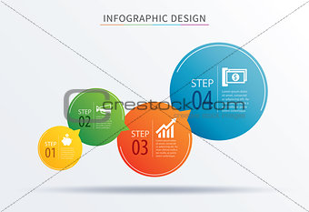 infographics circle number 4 step template. Vector illustration 