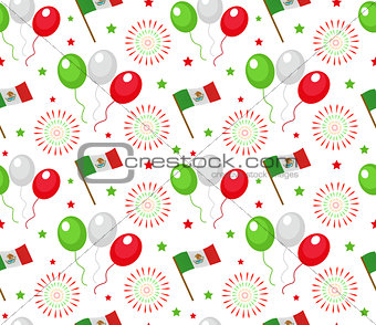 Cinco de Mayo seamless pattern. Mexican holiday endless background, texture. Vector illustration.