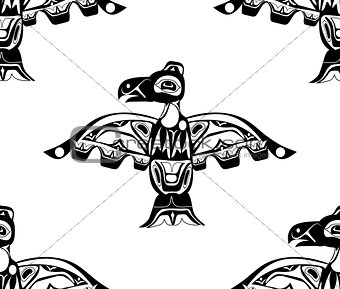 totem bird indigenous art stylization