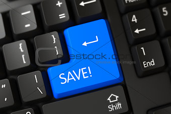 Save - Computer Button. 3d.