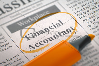 Job Opening Financial Accountant. 3d.