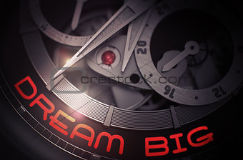 Dream Big on the Automatic Wrist Watch Mechanism. 3D.