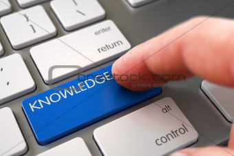 Knowledge - Laptop Keyboard Concept. 3D.
