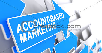 Account-Based Marketing - Message on the Blue Arrow. 3D.