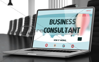 Business Consultant Concept on Laptop Screen. 3d.