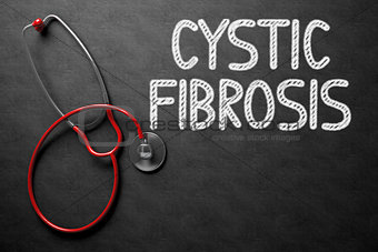 Cystic Fibrosis on Chalkboard. 3D Illustration.