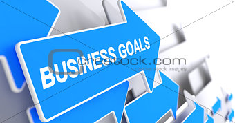 Business Goals - Label on the Blue Pointer. 3D.