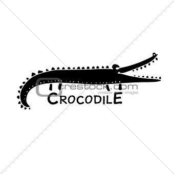Funny crocodile, sketch for your design