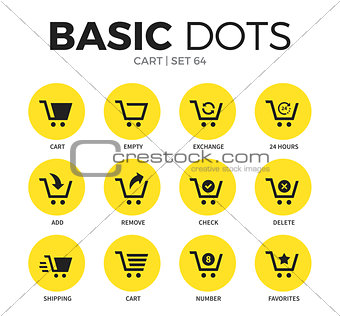 Cart flat icons vector set