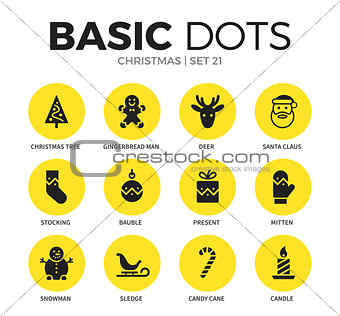 Christmas flat icons vector set