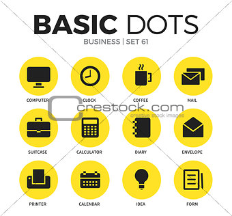 Business flat icons vector set