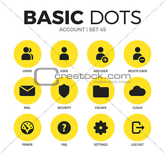 Account flat icons vector set