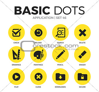 Application flat icons vector set