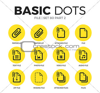 File flat icons vector set