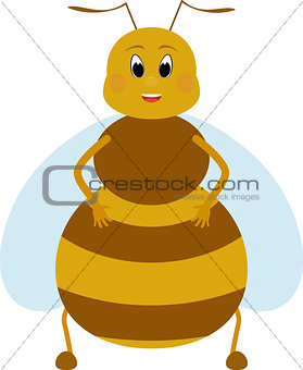 cartoon fat honey bee character
