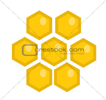 Honey comb icon, flat style. Isolated on white background. Vector illustration, clip-art.