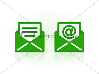 Email symbols on white background. Vector icons.