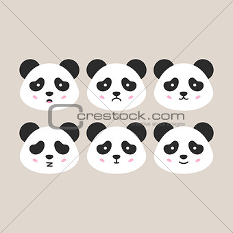 Flat Panda Heads