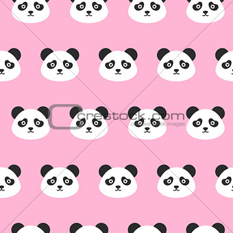 Panda Heads Seamless Pattern