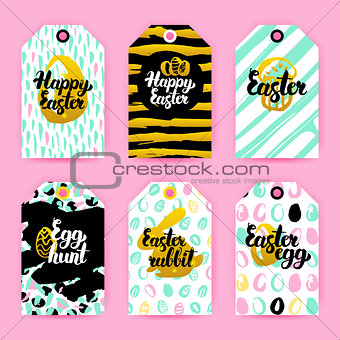 Happy Easter Trendy Gift Labels