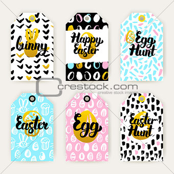 Trendy Happy Easter Gift Labels