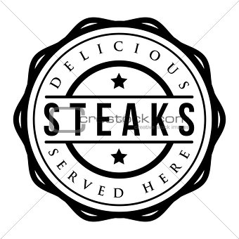 Steak vintage stamp vector