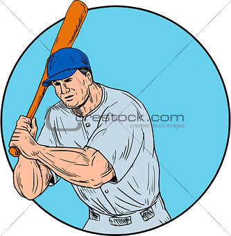 Baseball Player Holding Bat Drawing