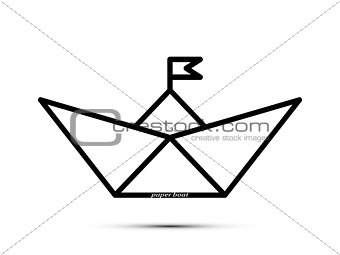 Paper boat with flag