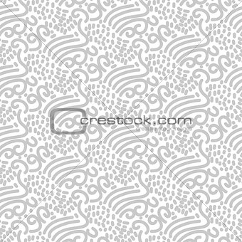 Chaotic grey strokes seamless pattern.