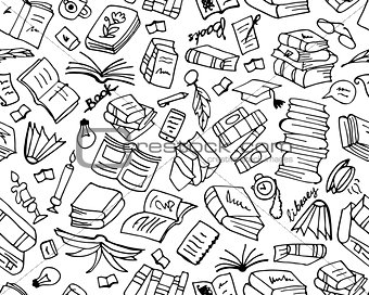 Books collection, seamless pattern for your design
