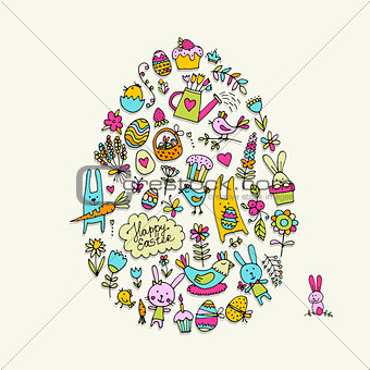 Easter egg, icons collection for your design