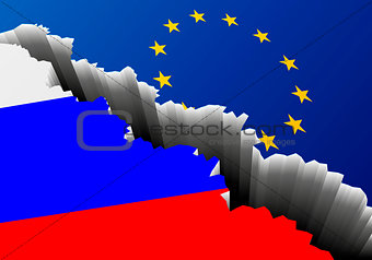 Flag Russia Europe Deep Crack