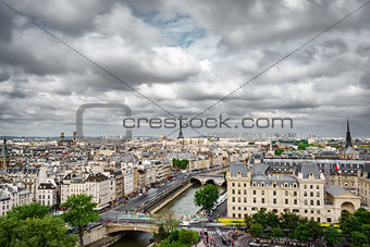 Paris from Notre Dame Cathedral church