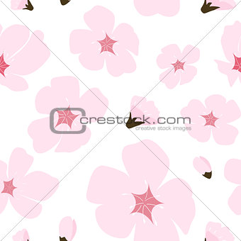 Abstract Floral Sakura Flower Japanese Natural Seamless Pattern 