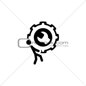 Maintenance and Repair Services Icon. Flat Design.