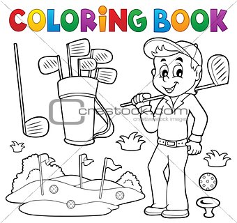 Coloring book with golf theme