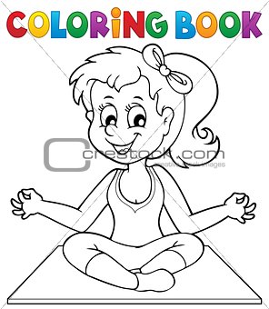 Coloring book yoga girl