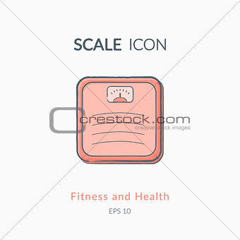 Scales icon isolated on white.