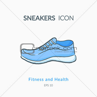 Sneakers icon isolated on white.