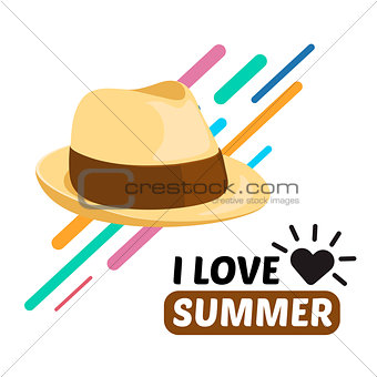 Summer men hat and text.