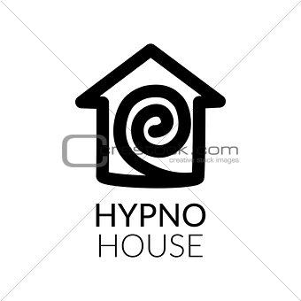 Simple icon of house with labyrinth within.
