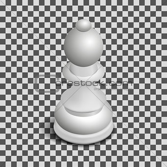 White chess piece bishop isometric, vector illustration.