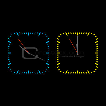 Square dials with arrows, vector illustration.
