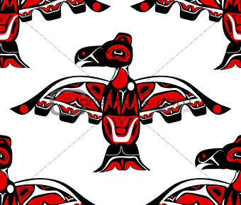 totem bird indigenous art stylization