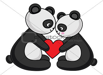 Panda Couple Love