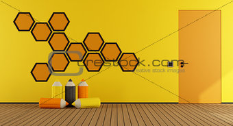 Yellow and orange playroom