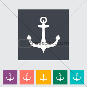 Anchor single flat icon.