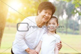 Grandmother and granddaughter portrait.